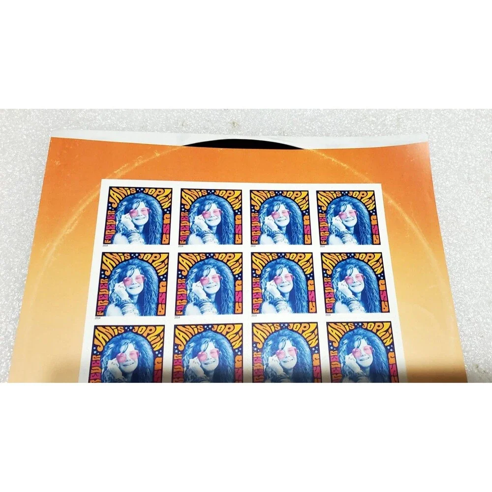 Janis Joplin Sheet of 16 Forever Stamps & DCP 2014 Scott #4916